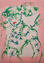 Load image into Gallery viewer, Perfectly Imperfect... Torero!! by IsaLu Ishii - an artistic, slightly abstract depiction of a torero in green, pink and off-white.