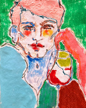 Load image into Gallery viewer, A Boy with Red Lips... and a Glass of Wine! (Original)
