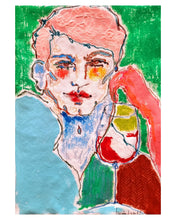 Load image into Gallery viewer, A Boy with Red Lips... and a Glass of Wine! (Original)
