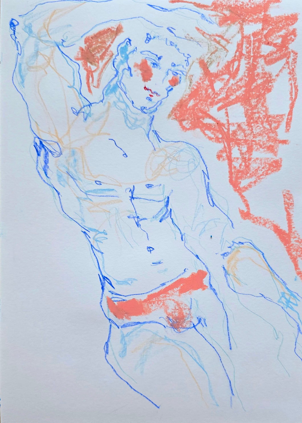 A Boy Walking in The Sunshine (Original Drawing)