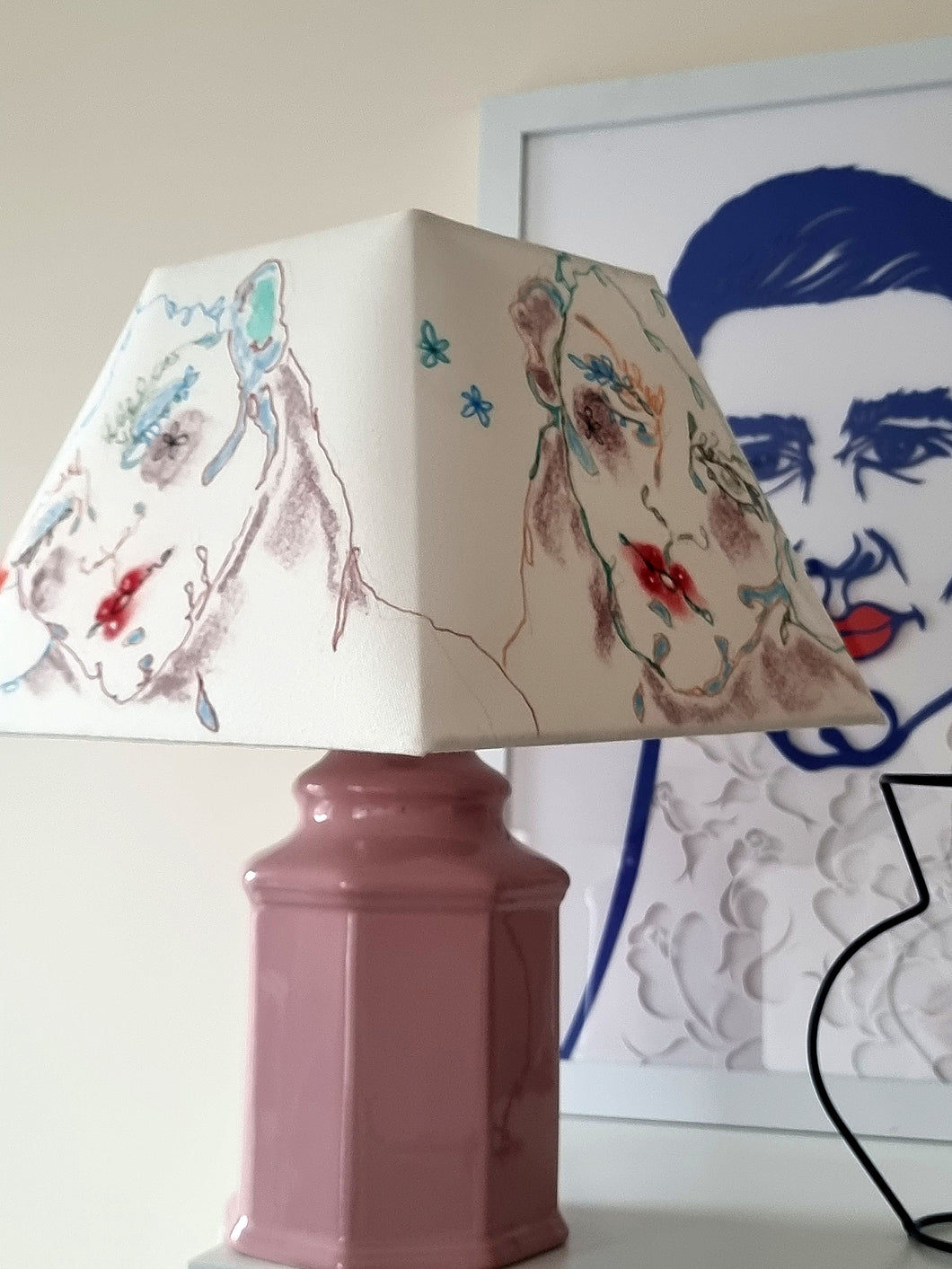 Pyramid Lampshade-Boys with Red Lips #2